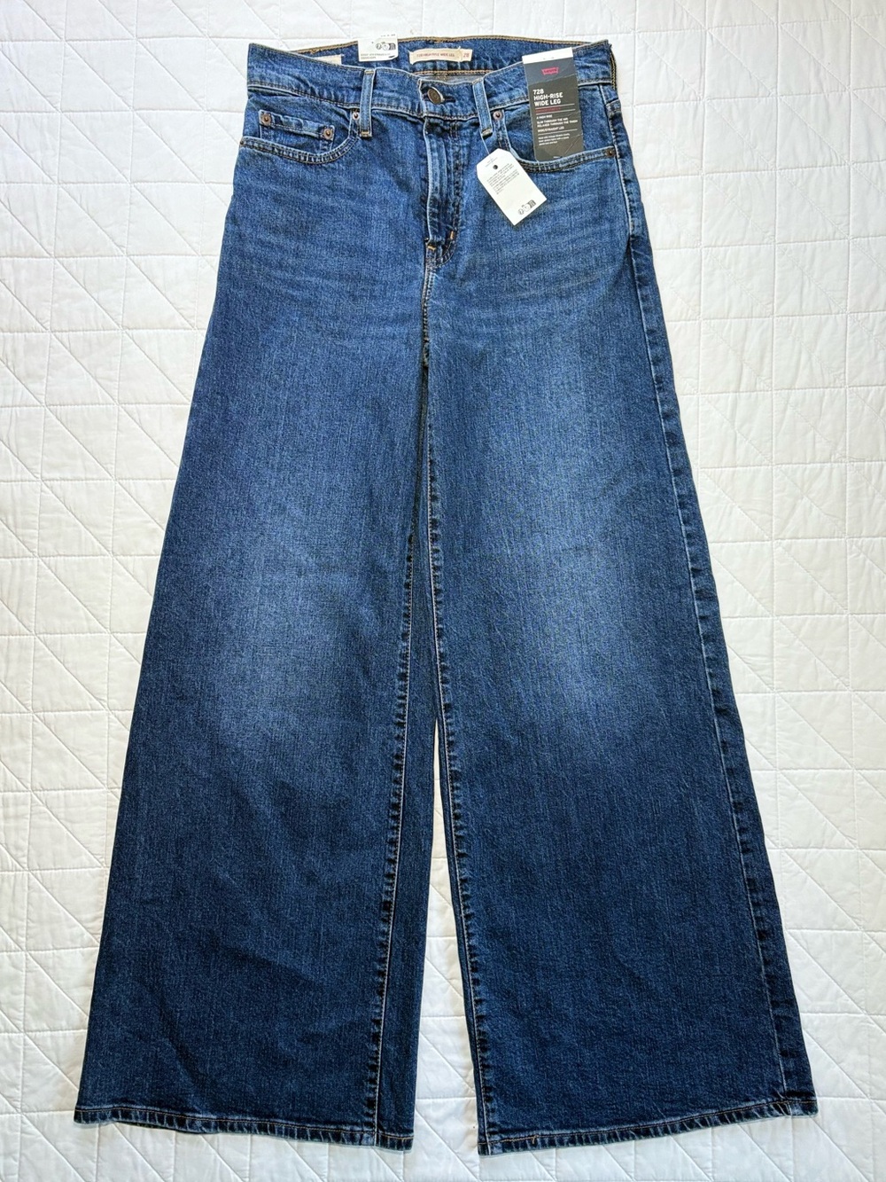 Levi’s Premium 728 High-Rise Wide-Leg Denim Jeans -  Medium Wash Size 28x32 NWT